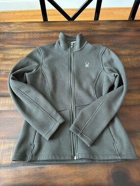 Spyder Women's Ribbed Full-Zip Jacket in Olive